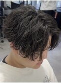 センターパート ゆるツイストスパイラル