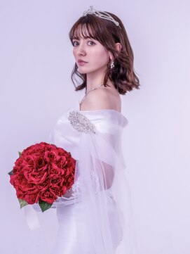 ウェディング/花嫁/髪型/ミディアムレイヤー/髪質改善カラー