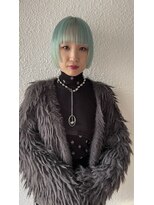 キジ(KIJI) ミニボブ/レイヤーボブ/ボブ/ハイトーンカラー/ミントグリーン