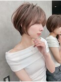 □丸みショートボブ/レイヤー/20代30代40代50代/顔周りカット