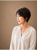 艶感ダークグレージュ×大人ショートボブ