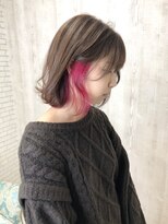 ラッズプラスエイチ(Lads+h)&nbsp;ショコラベージュ　インナーカラー　ピンク