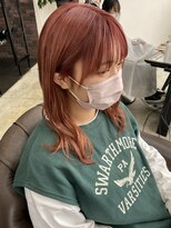 アールトゥーヘアー(art To Hair)&nbsp;学割、オレンジピンク、ブリーチ、可愛い