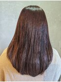 レイヤーロング×髪質改善ストレート×ショコラピンク