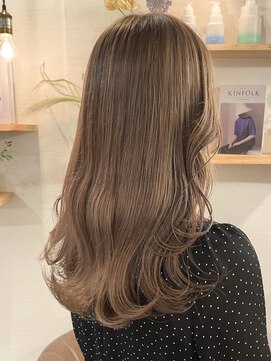 ミルヘアデザイン(mil hair design) ミルクティーベージュダブルカラーケアブリーチインナーカラー
