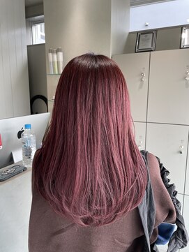 エイト 沖縄豊崎店(EIGHT toyosaki) 【EIGHT 豊崎】お客様スタイル_ロングレイヤーピンクレッド