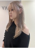 ミルクティーベージュ/レイヤーカット/ヘアセット/前髪カット