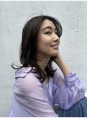 レイヤーカット/前髪パーマ/アースカラー/ハイライト/カット