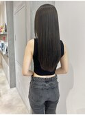 YOKE さら艶ロング赤みなしオリーブアッシュグレージュ髪質改善