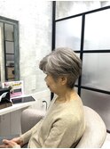 白髪ぼかし/白髪改善カラー/ショート/透明感カラー/脱白髪染め