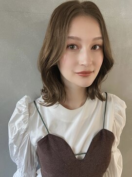 パーク(PARK) ミディアムボブ×シアーベージュ