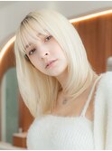 20代30代ミディアム顔周りレイヤーカット髪質改善ストレート