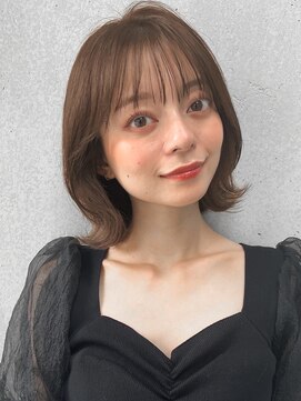 アグノス 青山(Agnos) くびれヘアデジタルパーマ似合わせカット斜めバングセミディ