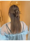 〈ゲスト・ヘアセット〉韓国風カチモリハーフアップ