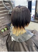 さりげなく楽しむウルフ×インナーカラー