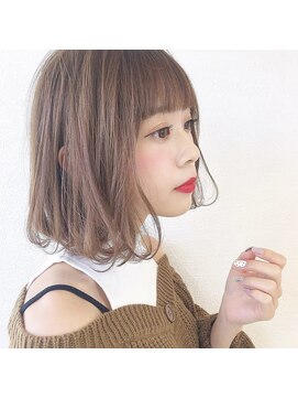 シー バイ ロンド 新宿(Sea by Lond) ピンクアッシュブラウンのボブヘアー　新宿