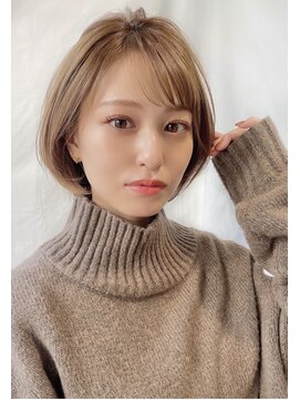 リアン(lien) 【lien.ai】小顔ひし形ショートボブ　ベージュカラー自由が丘