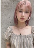 ピンクベージュグロッシータイトボブ【RISA】