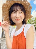ボブ/暗髪/切りっぱなしボブ