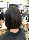 切りっぱなしボブ ダークアッシュ 髪質改善吉祥寺店広川希代子