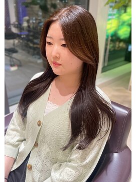 ビーハイブ 一番町店 アヴェダ(BEHIVE) ミントベージュ×ロングレイヤー