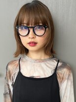 シーン(SCENE)&nbsp;外はねミディ　顔回りレイヤー　オレンジブラウン【天神/今泉】