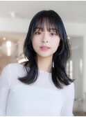 20代30代くびレイヤーイメチェンフルバング似合わせカット