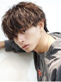 メンズパーマブリーチニュアンス縮毛矯正