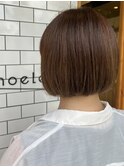 ミルクティーベージュ×ボブ