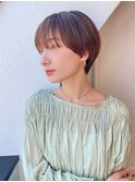 前髪長め大人小顔ショート30代40代50代　藤沢