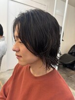 ロミー 本厚木(ROMMY.) メンズカット☆ニュアンスデザイン黒髪ダウンパーマ☆ヘッドスパ