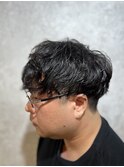 MEN’S HAIR/ブルーブラック/フェザーパーマ/本八幡