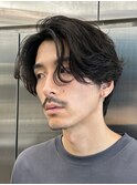 武蔵小杉フェザーパーマシャドウパーマセンターパートウルフ緩め