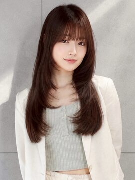 アース コアフュールボーテ 上越店(EARTH coiffure beaute) ナチュラルベージュ_韓国ヘア_顔周りレイヤー_ヨシンモリ