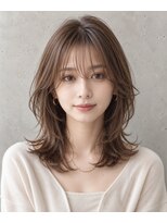 ヘアーズ ベリー 上新庄店(hairs BERRY) 外国人風シースルーバング×ミディアムレイヤー