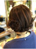 ガーリー簡単編み込みアップ