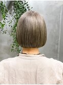 ハニーシルバーハニーブロンドハイトーンボブ