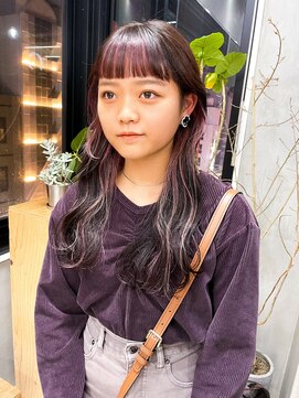 トゥコ(tuco) インナーカラーフェイスフレーミングカラーピンクカラーパープル