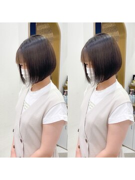 ロンドポレール 北千住(Lond polaire) 【米倉かずひさ】ミニボブ前下がりボブ　ペールベージュ