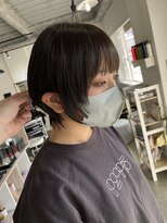 クレヴィア ヘア ビューティー(crevia hair beauty) 大人可愛いショートウルフ顔まわりレイヤースタイル透明感カラー