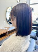 大人可愛いナチュラルストレートボブ ブラウンカラー