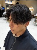 横浜ツイストスパイラルパーマメンズマッシュシャドウパーマ30代