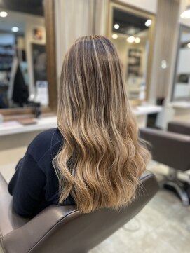 ヘアサロン リボーン(Hair salon Reborn) バレイヤージュ×ベージュ