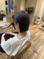 ヘアポケット スタイル店(HAIR POCKET) ぱつっとボブ×ラベンダーグレー
