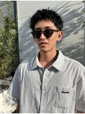 大人黒髪ショート/パーマ