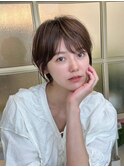 似合わせカットニュアンスカラーナチュラル大人ショートボブ