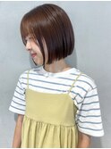 【吉田江梨】切りっぱなしボブニュアンスカラーストレートパーマ