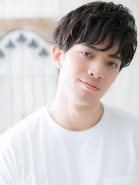 メンズヘア ビーセカンド 草加店(MENS HAIR B-2) ダークアッシュ束感ビジネス社会人ダウンパーママッシュZ草加