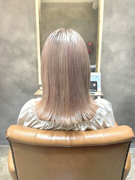 ブリーチ２回ペールピンクダブルカラー