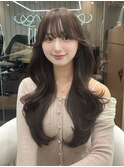 韓国顔周り/ハイレイヤーカット/ミディアムレイヤーカット/大宮